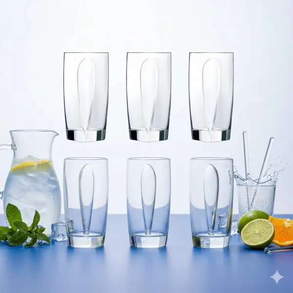 طقم كوبايات عصير لومينارك فليم 6 قطع شفاف