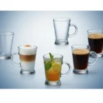 طقم مجات زجاج أزور باشاباتشي مع مشروبات ساخنة وباردة