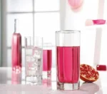 طقم كوبايات عصير أوكتاف مضلع مع عصائر ملونة ومنعشة