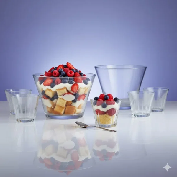 طقم خشاف لومينارك لنس مع سلطة فواكه وحلويات ملونة