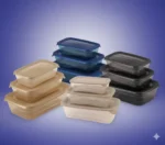 طقم ثلاجه مستطيل 3 قطع بألوان متنوعة أزرق وأسود وذهبي وبيج