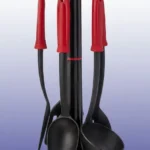 طقم توزيع زهران نايلون 6 قطع أسود في أحمر مع الحامل