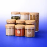 طقم توابل وبقوليات توليب 9 قطع أكرليك شفاف بالكامل