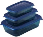 طقم حافظات طعام 3 قطع مقاسات متدرجة لون بيج هادئ