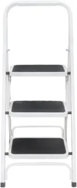 سلم منزلي 3 درجات مفتوح بوضعية الاستخدام مع مقبض أمان