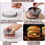 خطوات استخدام مكبس البرجر مع ورق الزبدة واللحم المفروم