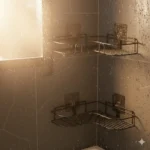 أبعاد رف زاوية الحمام وتصميم التصريف