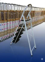 عرض مجموعة من سلالم المطبخ المعدنية بألوان مختلفة