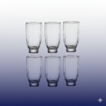 طقم كاسات زجاج مكون من 6 قطع بتصميم مخطط