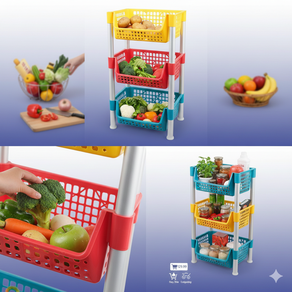 ألوان تربو مطبخ بلاستيك متعدد الاستخدامات