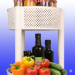 منظم وتربو دائري 3 أدوار متعدد الاستخدامات (مطبخ، حمام، ديكور) – بيج