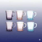 طقم كوب روز لبني موف باشابتشي للاستخدام اليومي