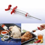 سرينجة تتبيل الطعام الاحترافية مع إبرة حقن ستانلس ستيل وصور توضح الاستخدام العملي