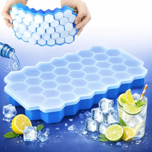 قالب ثلج سيليكون جامبو كبير الحجم لصنع مكعبات ثلج مربعة مثالية