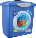 علبة بلاستيك لحفظ مسحوق الغسيل من ماكس باللون الأزرق الملكي سعة كبيرة