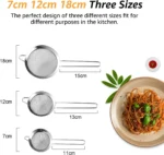 طقم مصافي 3 قطع متدرجة الأحجام 7سم و12سم و18سم لتلبية كافة احتياجات الطبخ
