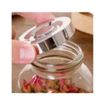 تفاصيل غطاء ألومنيوم فضي لـ برطمان توابل زجاجي سهل الفتح والإغلاق