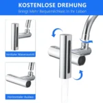 سهولة غسل الوجه والأسنان باستخدام حنفية مطبخ دوارة 1080 درجة مع فلتر