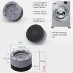 أبعاد ومكونات حامل غسالة اتوماتيك AREXOL خامة TPU وبولي بروبيلين