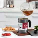 مقبض مريح وتصميم عملي لصب الزيت في وعاء مصفاة زيت للمطبخ مع فلتر دون انسكاب