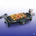 شواية منزلية تطهو أسياخ الدجاج والخضروات