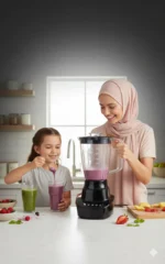 استخدام خلاط سوناي في المطبخ لتحضير سموذي صحي للأطفال