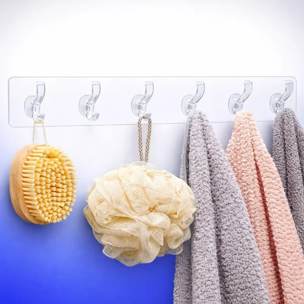 شماعة دبل فيس شفافة لاصقة مثبتة على سيراميك الحمام لتنظيم المنازل في السويس