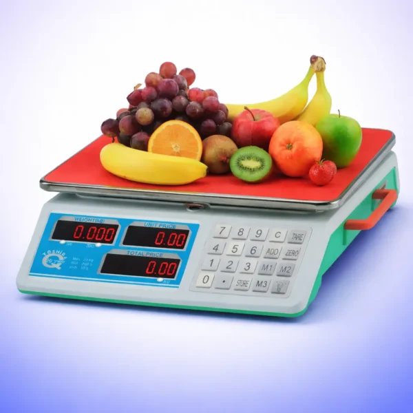 ميزان كهربائي رقمي تجاري بشاشة LED مزدوجة وكفة ستانلس ستيل في السويس