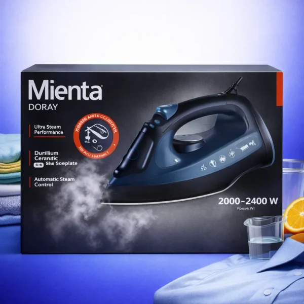 مكواة بخار ميانتا بقاعدة سيراميك وتصميم انسيابي باللون البنفسجي في السويس