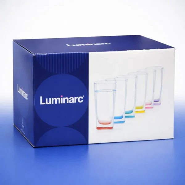 طقم كاسات لومينارك Sterling Rainbow الطويل 6 قطع داخل العبوة الأصلية