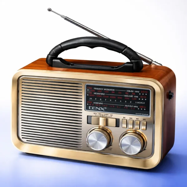 راديو بلوتوث كلاسيكي بتصميم أصيل وأزرار ذهبية فخمة في السويس