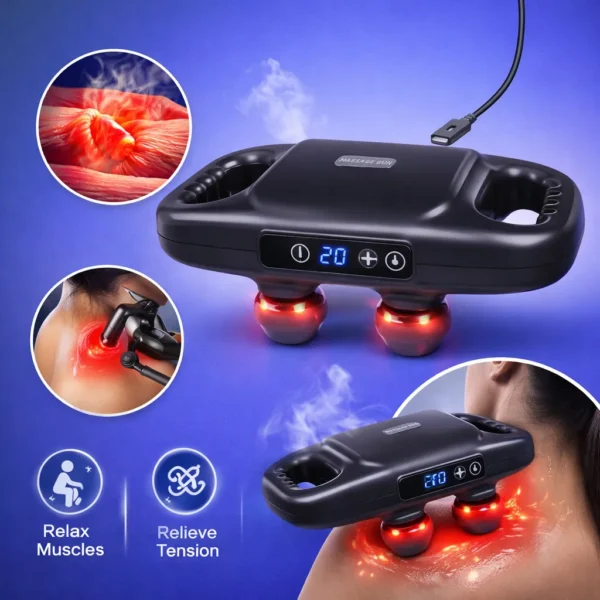 جهاز مساج كهربائي للجسم مع 6 رؤوس تدليك متنوعة في السويس