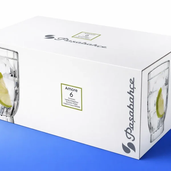 طقم شوب عصير باشابتشي Amore زجاج مضلع 6 قطع