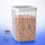 علبة اكريلك خزين 1000 مل مضلعة بلاستيك صحي