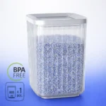 علبة اكريلك خزين 800 مل مضلعة بلاستيك صحي