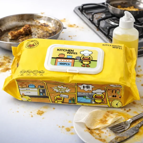 مناديل تنظيف المطبخ المبللة عبوة 100 قطعة
