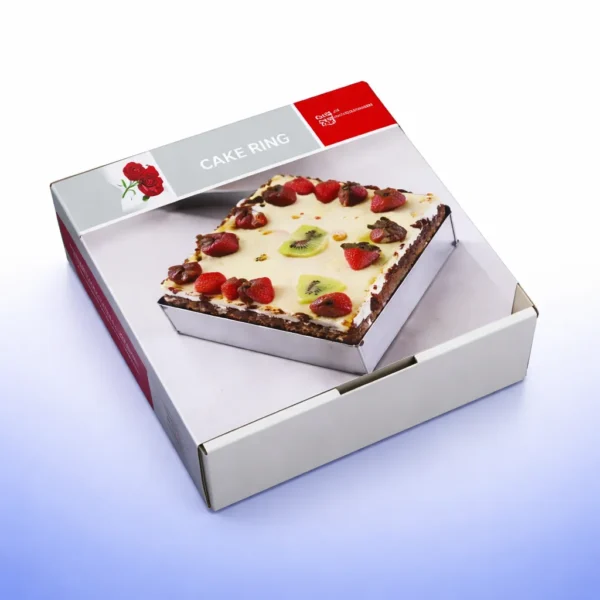 قطاعة كيك وإطار تشكيل مربع ستانلس ستيل قابل للتعديل