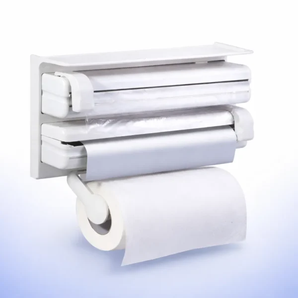 حامل مناديل مطبخ ثلاثي 3 في 1 بقطاعة ذكية