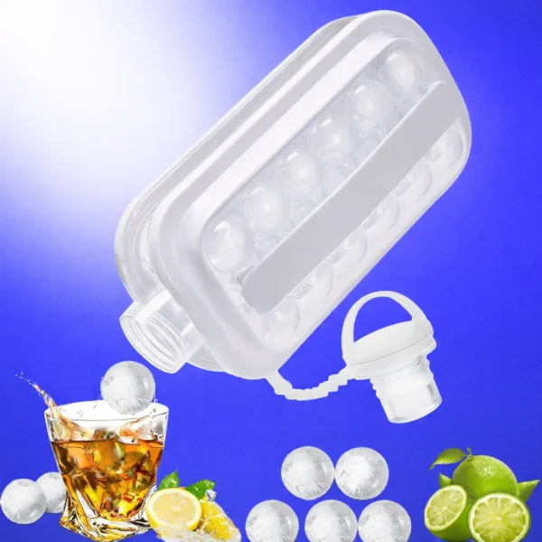 قالب ثلج سيليكون 24 مكعب مع غطاء بلاستيكي شفاف