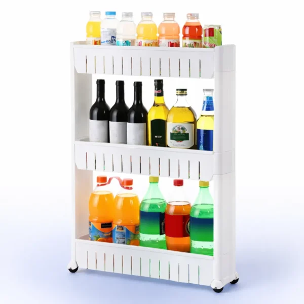 استاند منظم 3 دور بلاستيك باللون البيج للمنزل