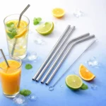 شلموه ستانلس ستيل فضي لامع مع فرشاة تنظيف مخصصة