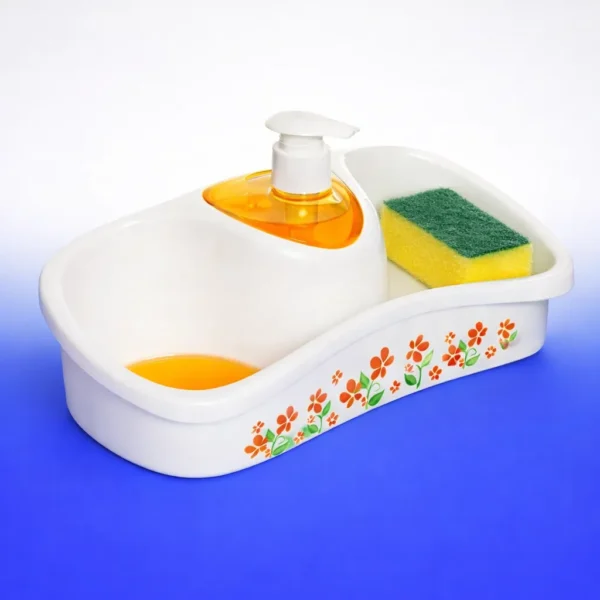 موزع صابون سائل وينر Winner للمطبخ مع منظم مزدوج للإسفنج والفرش