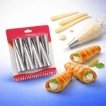 طقم قمع حلويات ستانلس ستيل عالي الجودة لتشكيل الكورنيه