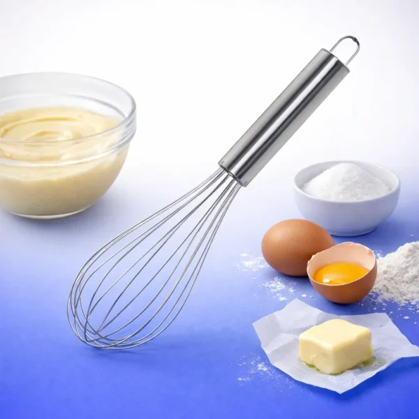 مضرب بيض يدوي استانلس ستيل بتصميم بالوني احترافي