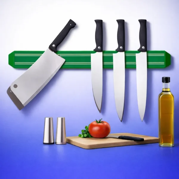 حامل سكاكين مغناطيسي للحائط يوفر مساحة تخزين آمنة ومنظمة