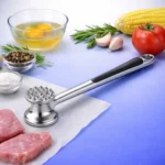 مطرقة لحوم معدنية برأس مزدوج مسنن وأملس لتطرية اللحم