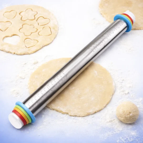 نشابة عجين استانلس ستيل احترافية بسطح أملس ومصقول