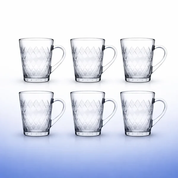 طقم مجات زجاج باشابتشي Ruby تركي 6 قطع بوضعية العرض