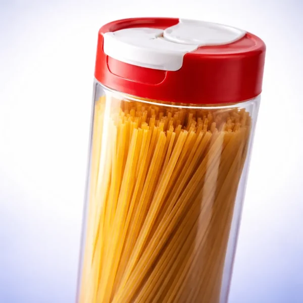 علبة بلاستيك تخزين مكرونة اسباجيتي شفافة طولية