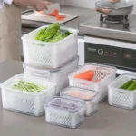 تنظيم الخضروات والفاكهة باستخدام طقم ثلاجة 4 قطع